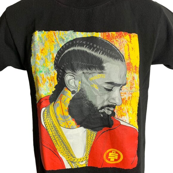 Nipsey Hussle Crewneck T Shirt S Black Graphic Short Sleeve Hip Hop Rapper NEW - Picture 2 of 6